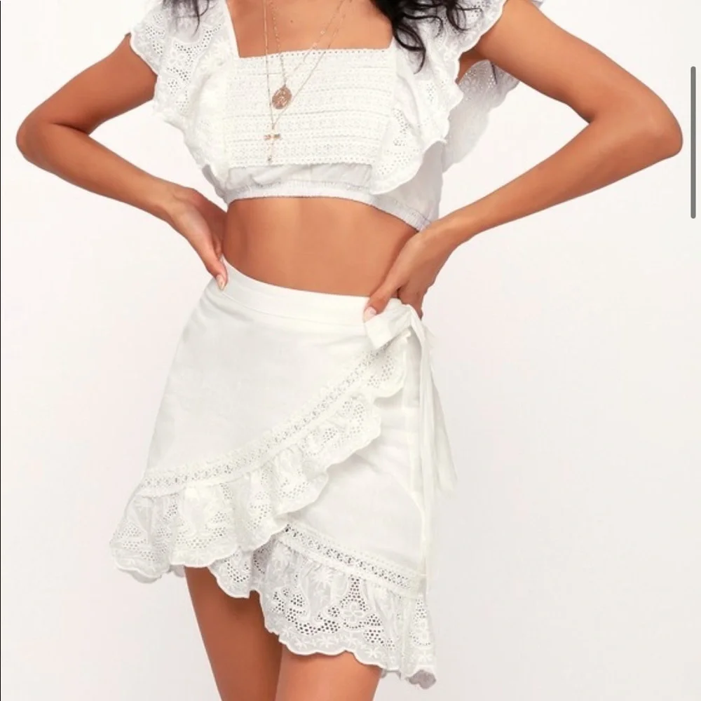 Somedays Lovin Ivory Eyelet Wrap Skirt - Picture 2 of 7